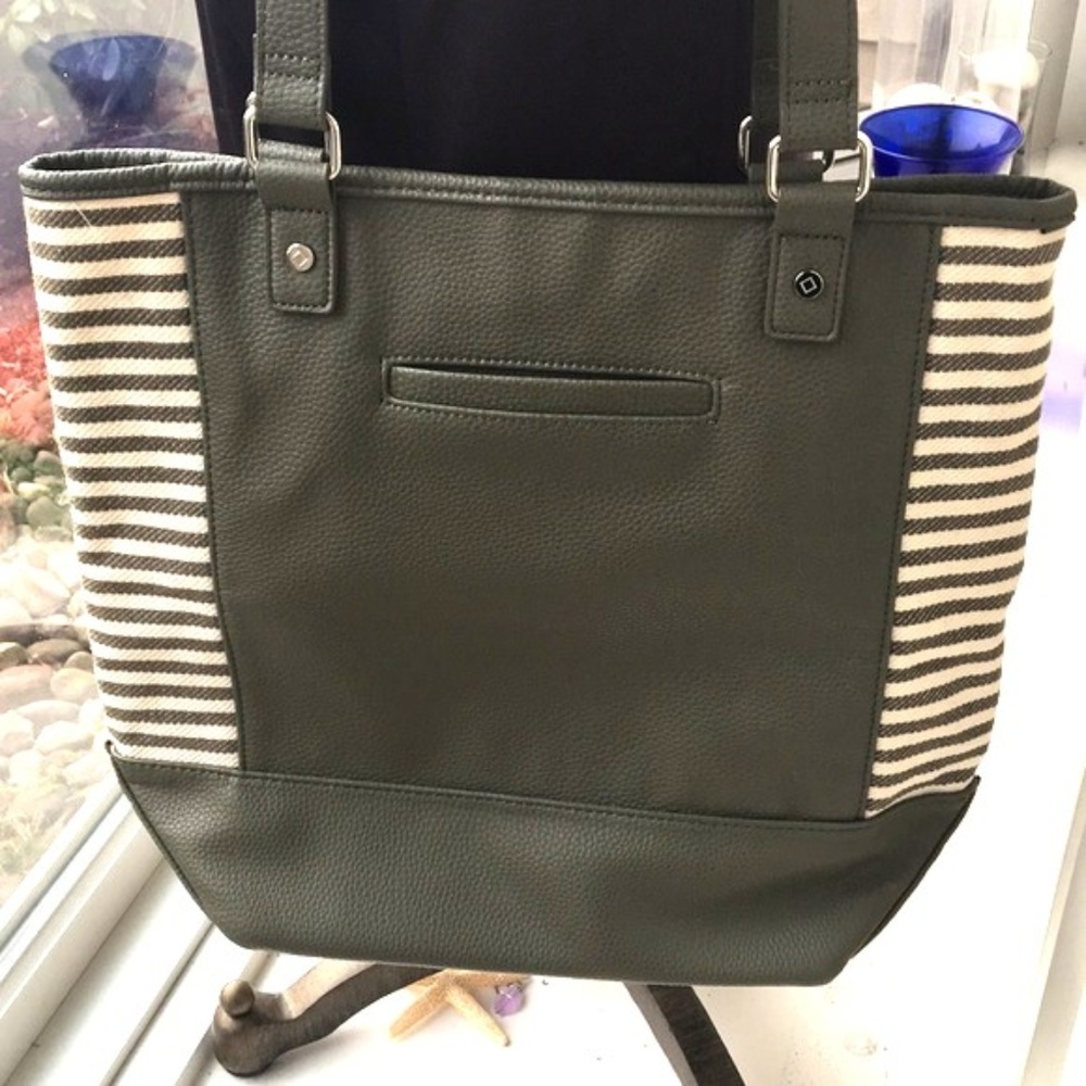 Thirty-One Leather Pebble Tote Color Blocked